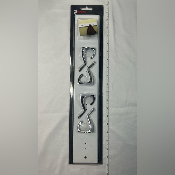 Richelieu White and Chrome Utility Hook Rack - Picture 3 of 7